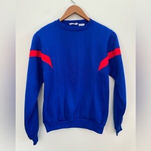 Vintage Blue and Red Sweater